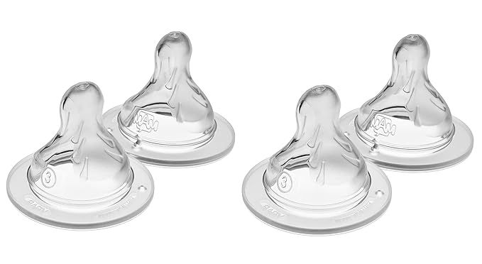 MAM Easy Active Bottle 11 oz (2-Count), Fast Flow Bottles, 4+ Month, Unisex, Gray & Bottle Nipples Fast Flow Nipple Level 3, for 4+ Months, SkinSoft Silicone Nipples