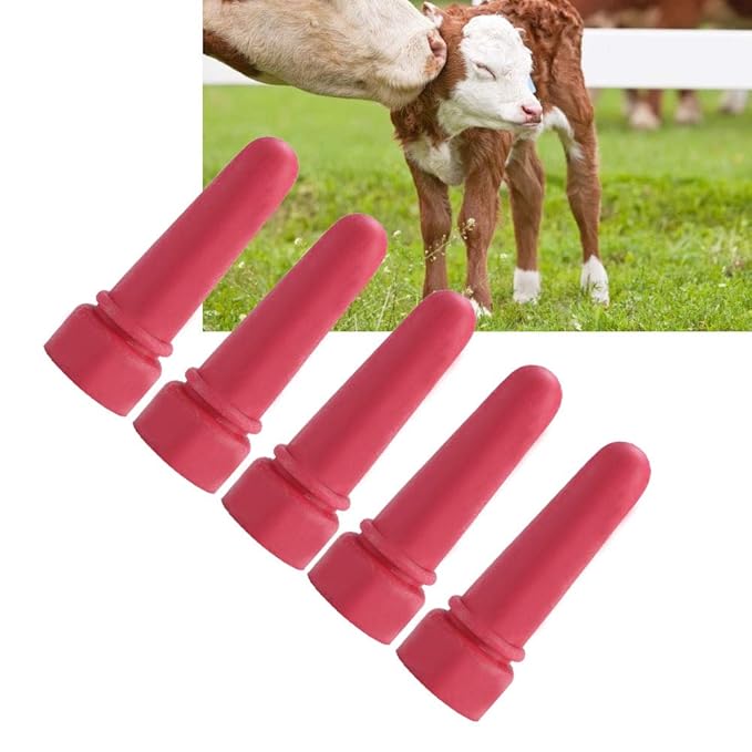 Cow Feeding Nipple, 5pcs Personalized Durable 6.9cm Length Rubber Milk Drink Nipples Animal Feeding Supplies