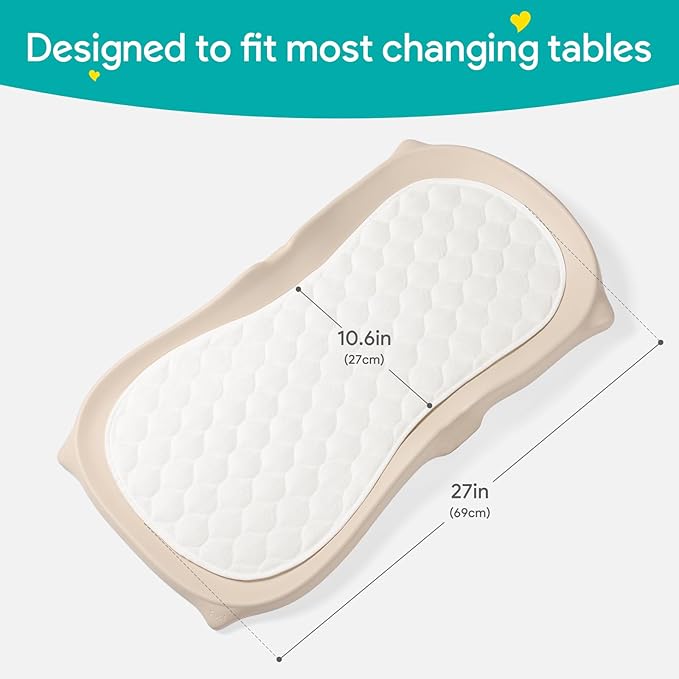 Quilted Thicker Baby Changing Pad Liner 3 Pack, Waterproof Soft Non Slip Warm on Baby’s Back Diaper Change Mat Liner, Machine Washable Reusable Easy to Clean, Fit for Most Changing Table Pad