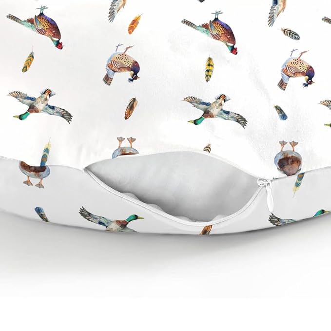 Country Mallard Duck Pheasant Baby Nursing Pillow Covers for Boy Girl Western Hunting Animals Nursery Pillowcase for Breastfeeding Pillows Wildlife Birds Soft Stretchy Slipcovers for Newborn Infant
