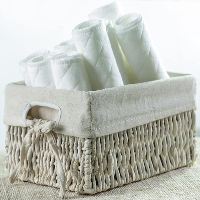 10Pcs 3-Ply Reusable Cotton Cloth Diapers for Newborns - Washable Baby Diaper Inserts, Absorbent and Eco-Friendly, 18.11X6.69In