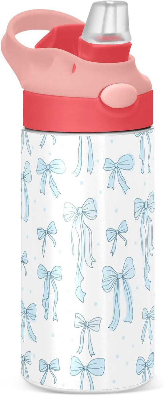 Mushroom Fern Leaves Insulated Water Bottle 20 oz with Straw and Carry Handle Eucalyptus Plants Boys Girls Bottle Vacuum Stainless Steel Bottles Leak-Proof for Sports Travel and School
