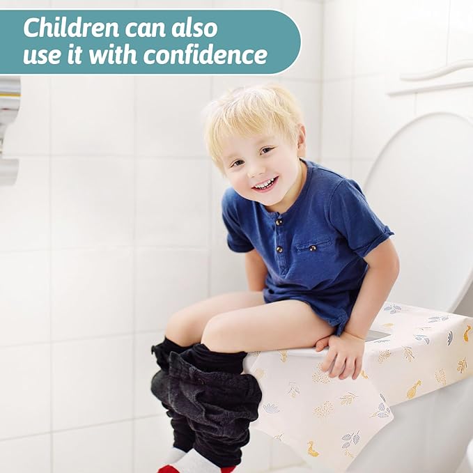 20 Pcs Disposable Toilet Seat Covers,Large Waterproof Toilet Seat Covers for Toddlers Kids Adults,Portable Individually Wrapped for Toddler Potty Training,Public Restrooms,Travel