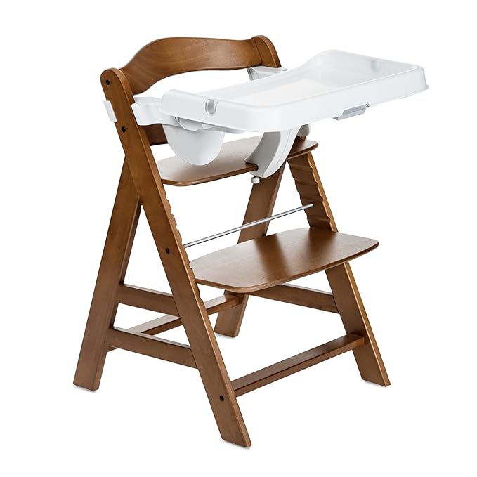 hauck Alpha Removable Non Slip High Chair Table Tray with Adjustable Depth, Compatible with Wooden Grow-Along Alpha+ and Beta+, Accessory Only, White