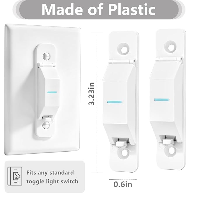 4 Pack Light Switch Cover Guard,Light Switch Lock With Glow In The Dark Effect, Child Proof Wall Switch Cover Keeps Lights or Switches from Being Accidentally Turned ON or OFF （White)