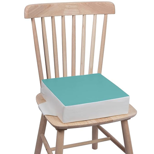 Booster Seat for Dining Table, Waterproof PU Washable Thick Toddler Dining Booster Seat, Kids Booster Seat for Dining Table with 2 Adjustable Straps Safety Buckle