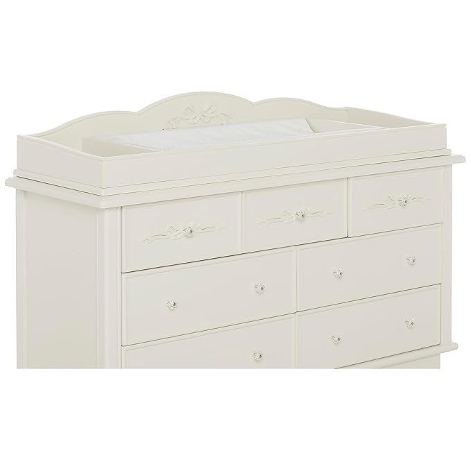 Evolur Aurora Change Tray|Lasting Quality|Intricate Ribbon Bow Scrollwork, Ivory Lace