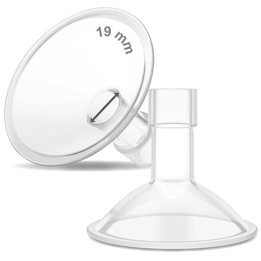 Maymom MyFit Crater Series 19mm Two-Piece Design Small Breastshield Compatible with Medela Breast Pump Parts; Replace Shields; Fit Flex Connector; 2pc