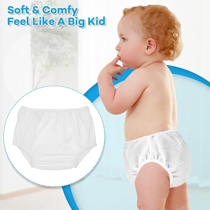 Reusable Waterproof 100% Nylon Taffeta Diaper Pants for Potty Training & Swimming, Leak-Proof & Rip-Proof, Medium (Fits 20-25 lbs), 4 Counts