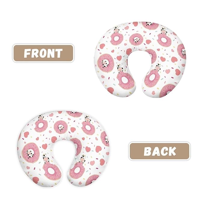 Donuts and Cows Breastfeeding Pillow Slipcover for Baby Breastfeeding Slipcover Infant Newborn Nursery Bottle Pillowcase Baby Essentials