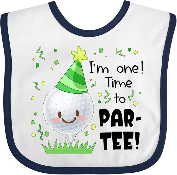 inktastic I'm 1 Time To Par-Tee Golf First Birthday Baby Bib