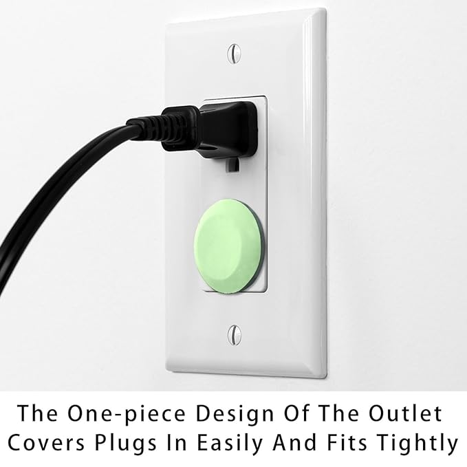 Pure Mint Green Color Outlet Covers Baby Proofing Child Proof Plug Covers for Electrical Outlets Easy Install Outlet Plug Covers