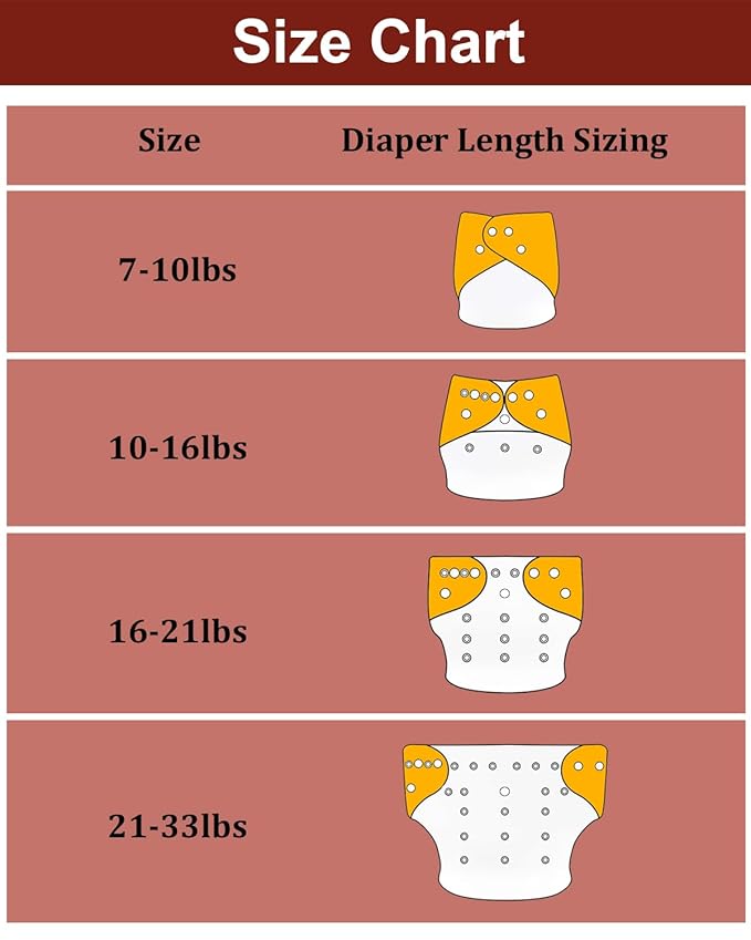 babygoal Cloth Diaper Covers 6 Pack with Wet Bag for Fitted Diapers and Prefolds with Double Gussets, Adjustable and Reusable for Baby Boys and Girls