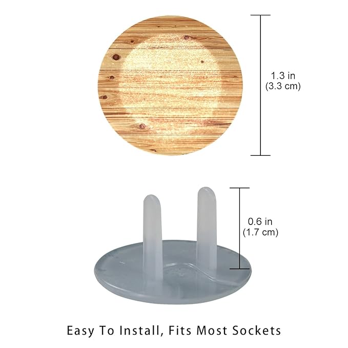 Baby Safety Outlet Plug Electrical Socket Covers, Pine Flooring Boards Texture (3)