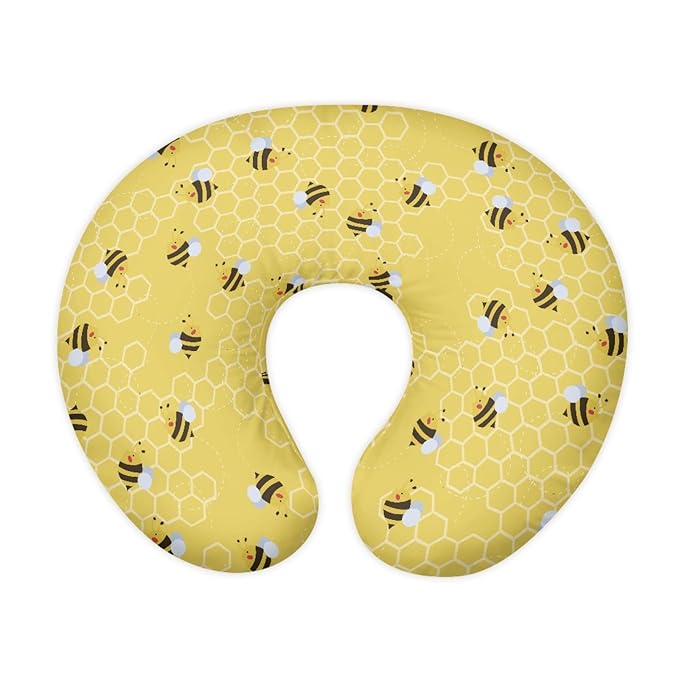 Forchrinse Bee,Yellow Nursing Pillow Cover for Baby Boys Girls,Soft Breastfeeding Pillow Cover Washable Infant Feeding Cushion Cover Easy to Clean