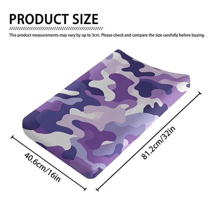 Microfiber Diaper Changing Table Sheets for Infants and Toddles Purple Camo Baby Changing Pad Cover Soft Breathable