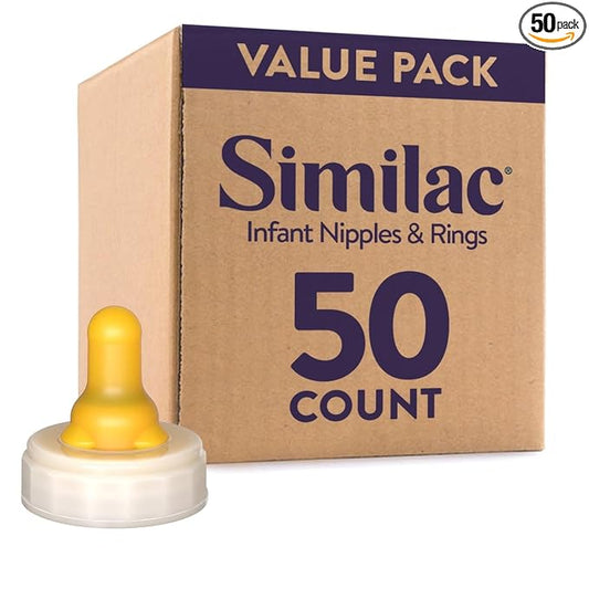 Similac Infant Nipples and Rings, Latex-Free, Disposable, Case of 50