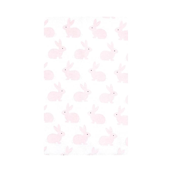 Hudson Baby Unisex Baby Flannel Burp Cloth 10pk, Pink Honey Bunny, One Size