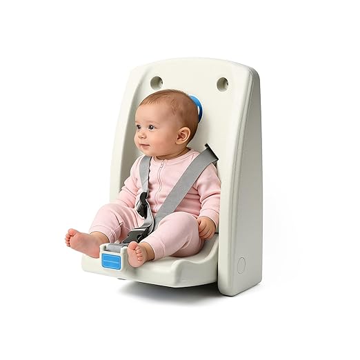 Wall-Mounted Public Bathroom Baby Seat - Foldable Child Protection Seat with Safety Buckle, Durable ABS Toddler Safety Seat