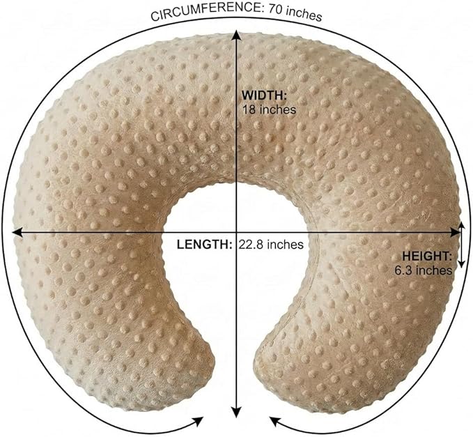 Nursing Pillow, Breastfeeding Pillows with Removable Cover for Mom with Breathable Filling, Ergonomic Baby Feeding Essentials for Bottle and Breastfeeding (Brown)
