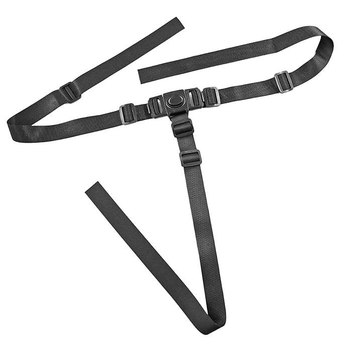 3 Point Harness Seat Belt for Kids,High Chair Straps Adjustable Harness Strap Belt Harness Strap Belt Kit Shoulder Strap Belts Replacement for High Chair (Black)