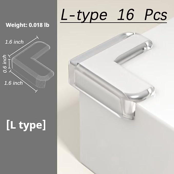 Baby Proofing Corner Protector 16 Pcs Table Corner Protector Soft Furniture Corner Protectors Corner Protectors Used to Cover Sharp Edges of Furniture（L Shape）