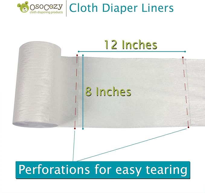 OsoCozy Flushable Diaper Liners - Make Cloth Diapering Convenient with Easy, Quick, Cloth Diaper Liners - Super Soft and Gentle on Baby’s Skin