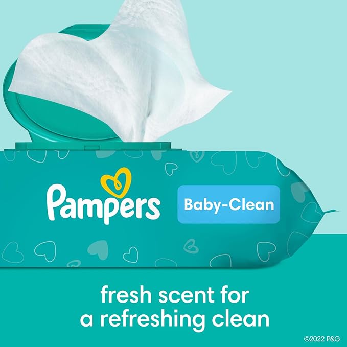 Pampers Baby Wipes, Complete Clean Baby Fresh Scented Wipe, Gently Cleans Head to Toe, 1152 Total (16 Flip-Top Packs)