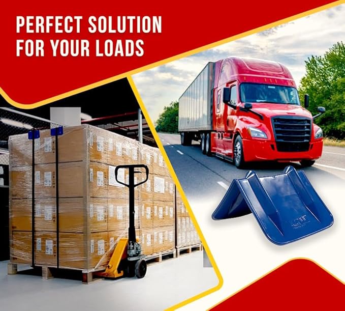 Mytee Products (4 Pack V Edge Protectors Flatbed, 8" x 12", Blue | Vee Shaped Plastics Corner Protectors for Cargo Loads | Tie Down Strap Guard for Winch, Ratchet Straps on Flatbed Truck Trailers