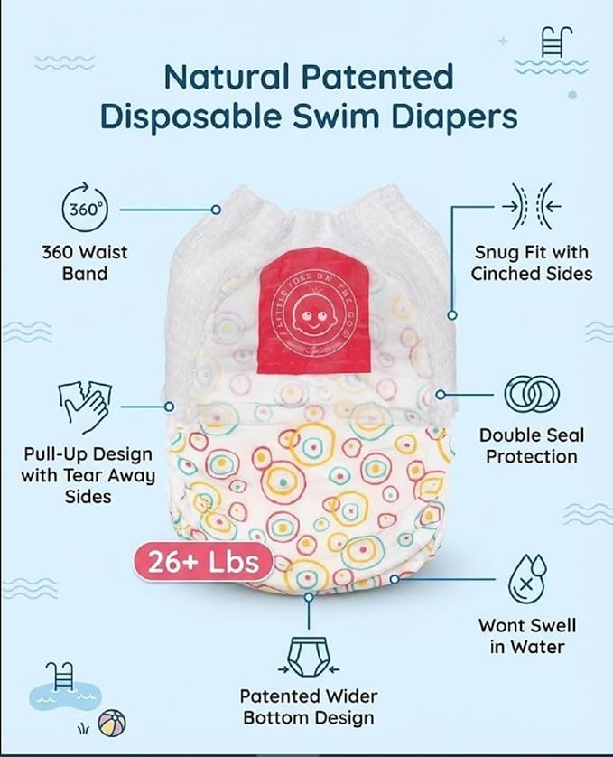 Little Toes On The Go Swim Diapers 2 Bag Bundle (Count 4) Size Large