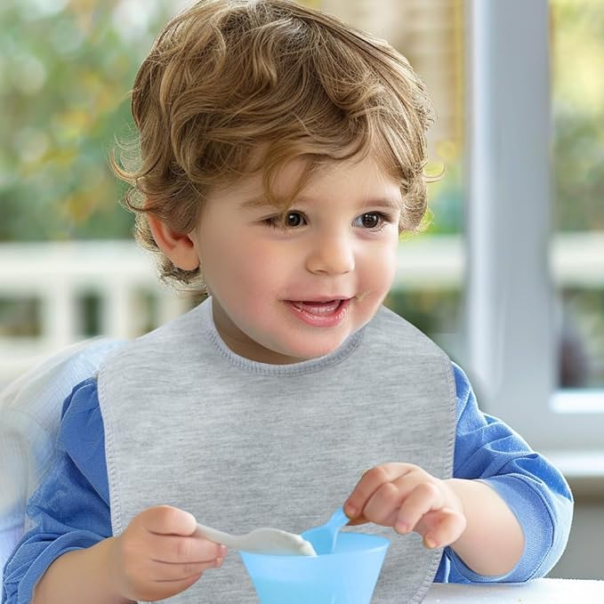 8 Pack Baby Bibs Unisex Adjustable with Snaps Ultra Soft Absorbent Drooling Teething for Boys and Girls