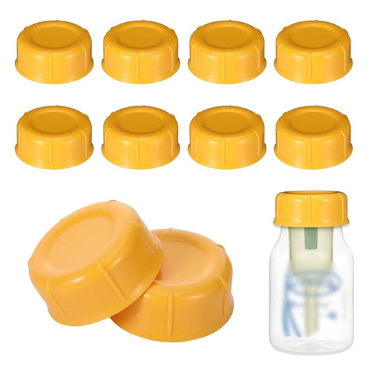 10Pcs Narrow Bottle Caps Compatible with Dr Brown's, for Medela, for Ameda, Storage Travel Caps Replacement for Dr Brown, Leak Proof Lids with Sealing Gasket, Fits Narrow Neck Bottles(Orange)