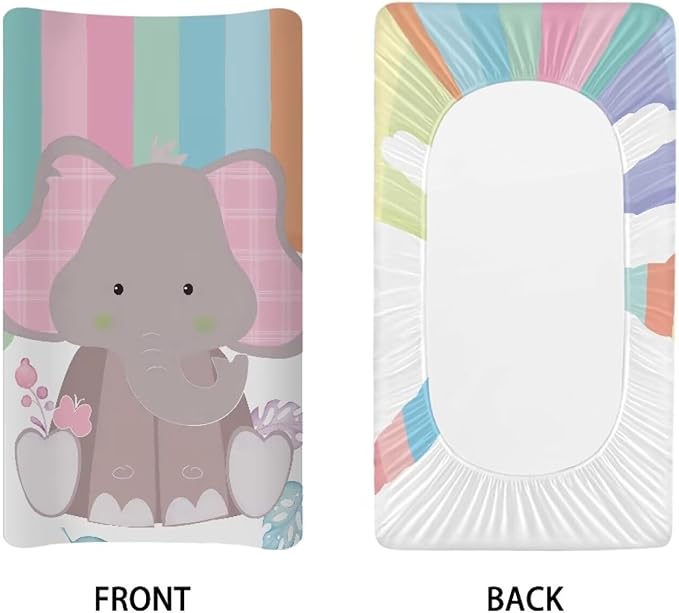 Elephant Baby Changing Pad Cover Comfy Cozy Diaper Changing Mat Cover Stretchy Breathable Changing Table Cover Stain Resistant Table Sheets