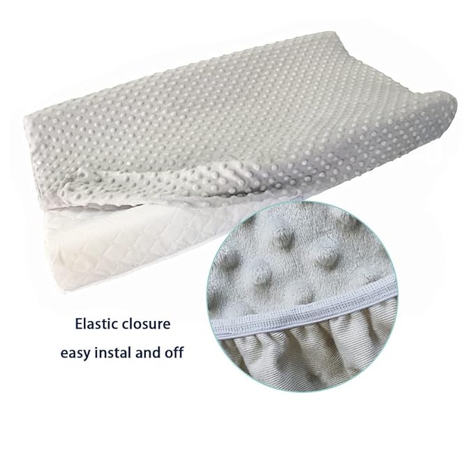 iEvolve Changing Pad Cover Ultra Soft Minky Dots Changing Table Cover Breathable Changing Table Sheet Diaper Changing Pad Cover for Baby Boys Girls (Silvergrey)