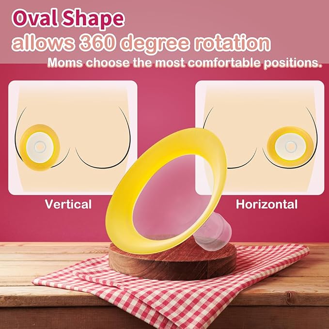 Nenesupply 19mm Oval Flanges Compatible with Lansinoh Breast Pump Parts Replace 19mm Lansinoh Flange Accessories. Work with Signature Pro Smart Pump and Manual Pumps