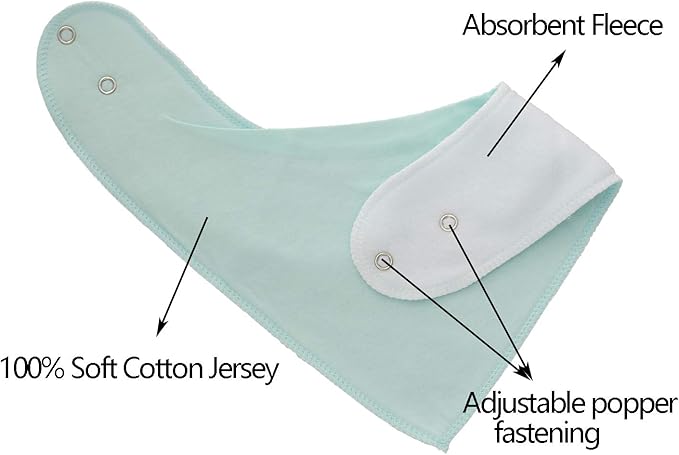 Maiwa Cotton Bandana Drool Bibs for Baby Girl Boys for Drooling and Teething for 8 Pack