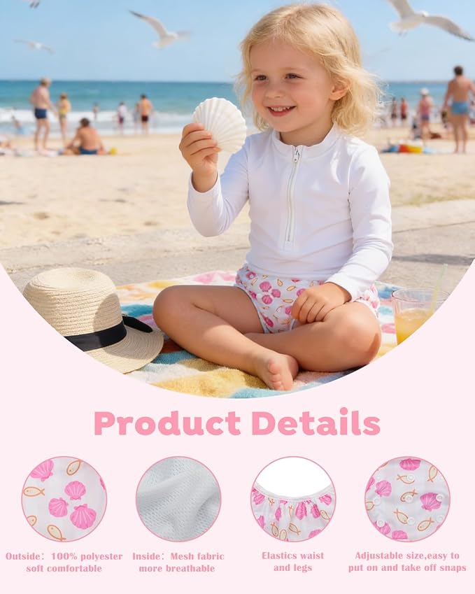 ALVABABY Swim Diapers 3pcs Baby Toddler Snap One Size Reusable Adjustable Baby Boys' Swim Diapers for Swimming Lessons 3SWY75