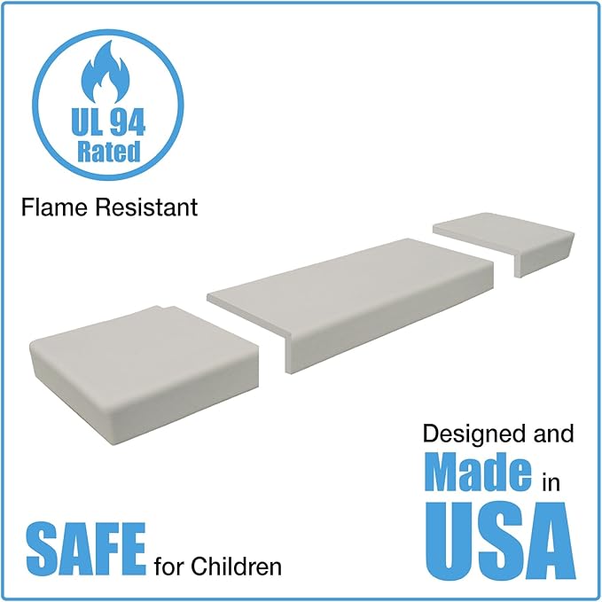Kidkusion Soft Seat Edge Cushion | Made in USA | 36" | Taupe | Fireplace Safety Cushion | Hearth Pad
