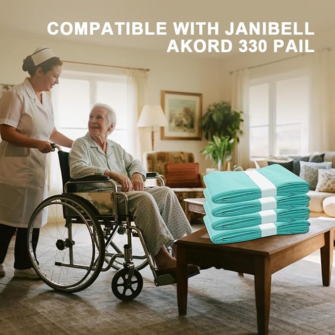 Adult Diaper Liner Refills Compatible with Janibell Akord 280 Slim Model Diaper System, Lasts Over 500 Adult Briefs Green,Pack of 4