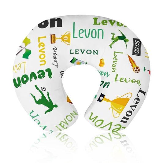 Baby Nursing Pillow Cover - Personalized Name Sport Theme Breastfeeding U-Shaped for Bottle Feeding, Ultra Soft Comfortable Breastfeeding Pillow Cover for Infant Baby Boys and Girls