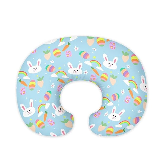 Easter Egg and Rabbit Breastfeeding Pillow Slipcover for Baby Newborn U-Shaped Breastfeeding Pillowcase Cushion Cover Durable and Easy to Clean