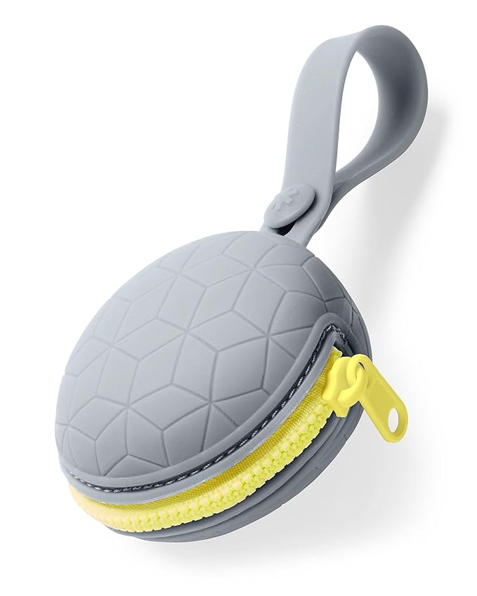 Skip Hop On-The-Go Wipes Dispenser and Silicone Pacifier Holder Bundle, Grey