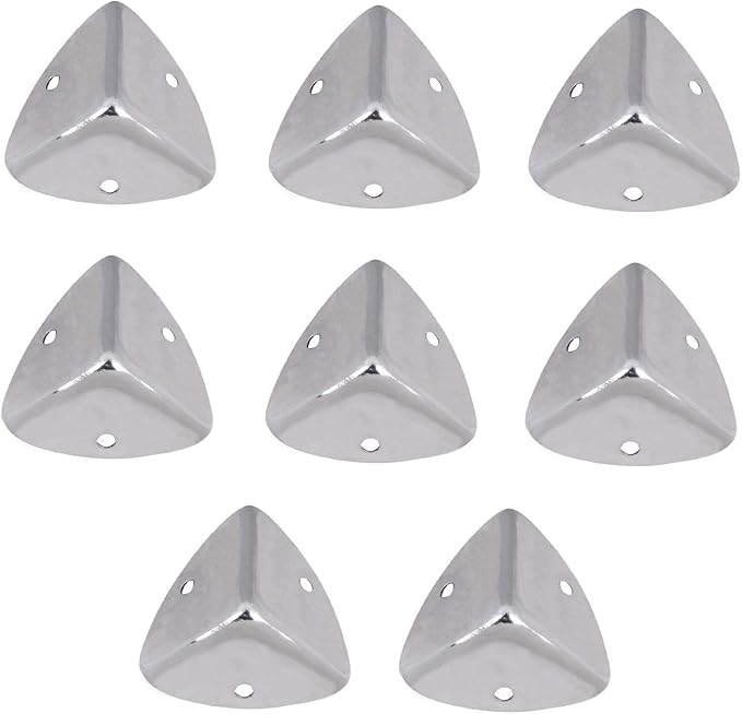 T Tulead Corner Protectors Silver Corner Cabinet Protector Iron Box Corner Guard Case Edge Protectors Shelf Corner Protector 1.1"x1.1"x1.1" - Pack of 8 with Screws
