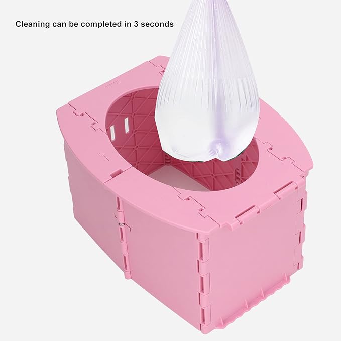 Portable Potty for Toddler Travel, Foldable Toddler Toilet Seat Travel Potty Training Toilet for Boys Girls, Mobile Folding Toilet for Car, Camping, Tourism, Outdoor, Indoor ()