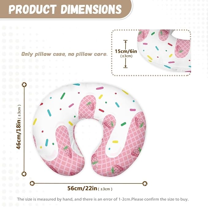 Cream Nursing Pillow Cover Breast Feeding Pillow Covers 1 Pack for Breastfeeding Pillow Soft Fabric Fits Snug On Infant Feeding Cushion Cover Pillow Not Included