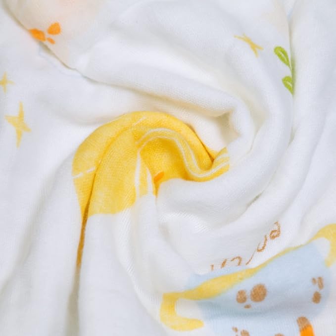 Muslin Burp Cloths Cotton Burping Cloth 20'‘ X 10’' Pack of 10, Baby Spit Up Cloths for Newborn, Absorbent, Soft, Breathable Large, Premium 6-layer Construction, Unisex, for Boys Girls(Cute)