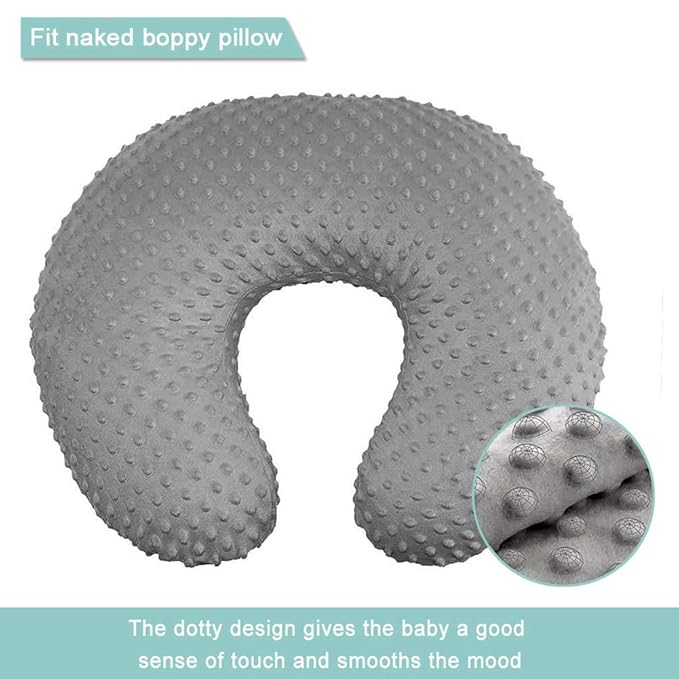OWLOWLA Nursing Pillow Cover, Breastfeeding Pillow Slipcover Fits Nursing Pillow for Baby Boy Girl(Gray)