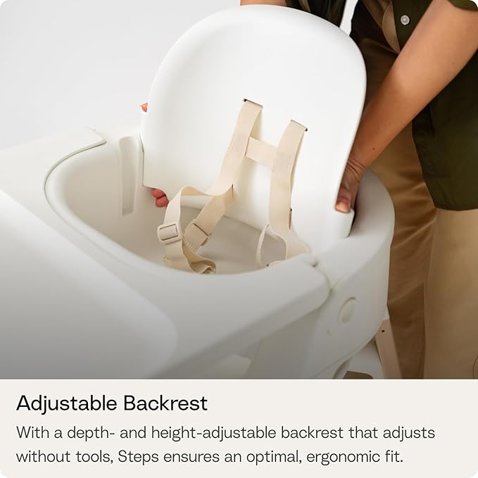 Stokke Steps High Chair for Babies & Children from 6 Months to 10 Years – 2-in-1 Adjustable & Ergonomic Design – Removable Baby Set, Tray & Safety Harness – 18.9 x 24.4 x 34.7 – Black/Warm Brown