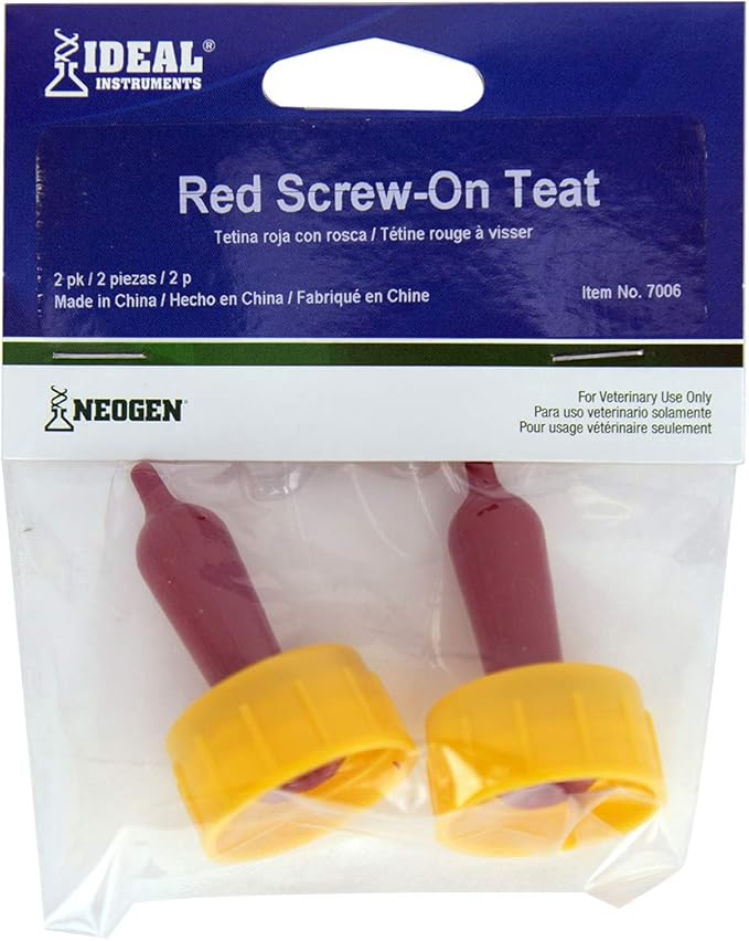 Ideal 7006 Red Screw-On Teat, 2-pack, Red, 5 oz