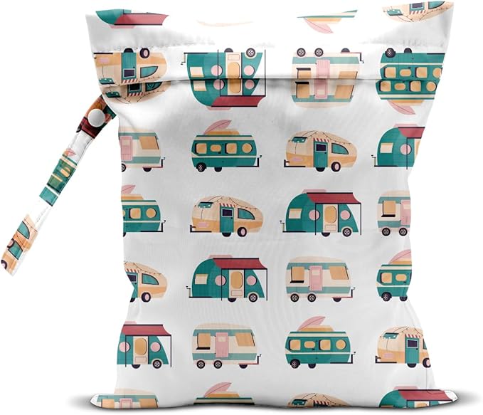 Wet Dry Bag, Wet Bag for Swimsuit, Travel, Beach, Pool, Diapers, Dirty Yoga Gym Clothes, Makeup Bag, Camper RV Summer Vacation Essentials